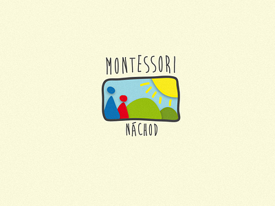 Montessori class concept children logo montessori school