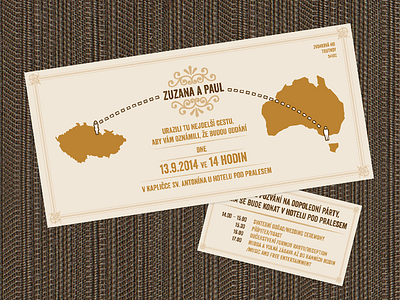 Wedding announcement - Australian + Czech announcement australia czech map wedding