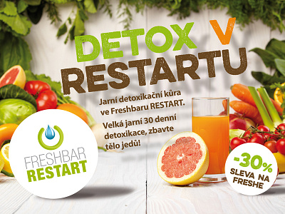 Poster for Freshbar RESTART bar detox drink fresh fruit orange poster restart smoothie spring vegetable