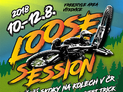 Loose Session 2018 poster - progress bike colours forrest freestyle loose mob poster print session typo weedky