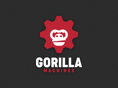 Logo Gorilla Machines animal gear gorilla logo machine machines portrait tech tech company technical