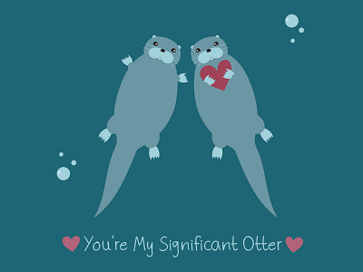 Otter Valentine greeting illustration illustrator love otter valentine card valentine day