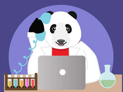 Sci-Panda! illustration illustrator lab panda science