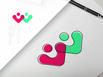 Icon for a coworking logo brand cowork coworking design icon logo