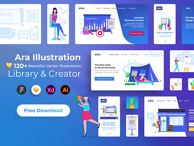 Ara Illustration Library Freebie