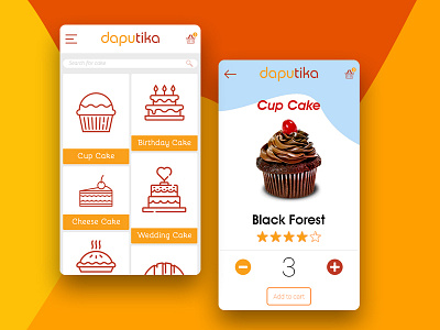 Dapu Tika - Pastry Shop App aceh cake ui ui design user interface ux
