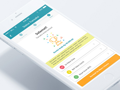 Transaction Success 1/3 app mobile bill payment finance fintech illustration ppob transaction ui uidesign user interface
