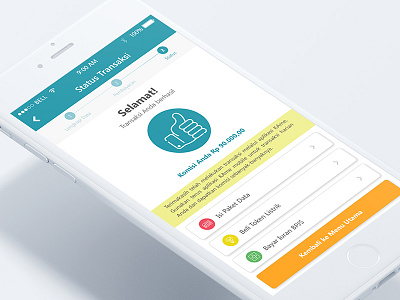 Transaction Success 2/3 app mobile billing finance fintech illustration interface ios design ppob transaction ui user interface