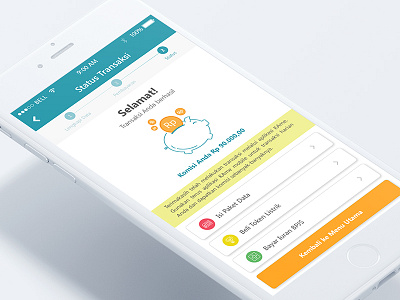 Transaction Success 3/3 app mobile finance fintech illustration isi pulsa listrik transaction ui uidesign