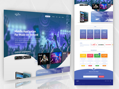 Landing Page Radio Streaming App 2/2 apple music concert home page joox landing page logo music app pricing radio app spotify uidesign web design