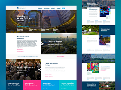 Greater Houston Partnership Website business city corporate geometric houston navy ui ui design website