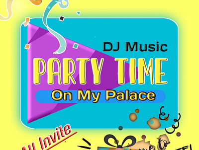 Party Time fun graphic design happy party illustration invtitation logo party saturday night