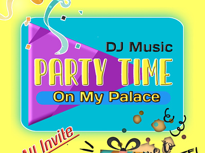 Party Time fun graphic design happy party illustration invtitation logo party saturday night