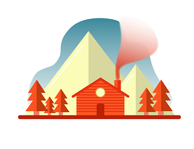 House in the mountains cartoon design graphic design illustration illustrator sketch vector