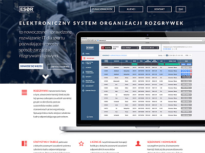 ESOR - product site it landing page poland product webapp