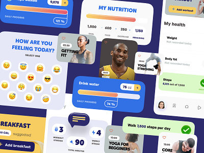 W - Wellness App app cards ehealth health podcast poland training ui wip