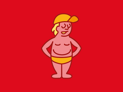 Sunbather character design gdansk line poland summer sun vector