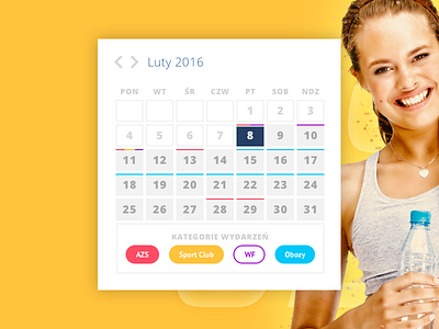 Calendar widget calendar illustration poland school sport ui widget