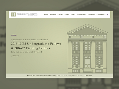 Eisenhower Institute education hero illustration pitch usa web webpage wip