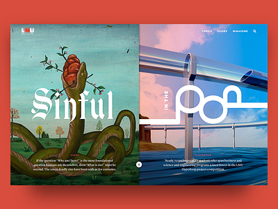 Online magazine concept design magazine split web wip