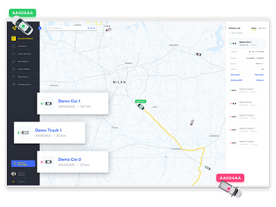 Car Tracking Dashboard automitive car dashboard map mapbox poland tracing track ui ux web wip