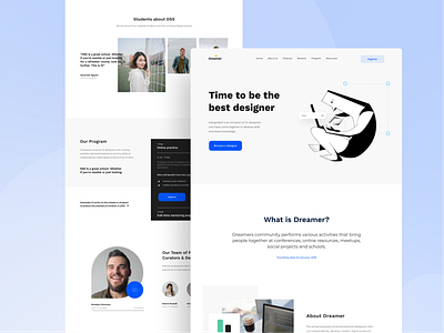 Landing Page | Dreamer community cources course design illustration landing minimal typography ui ux vector web webdesign website website design