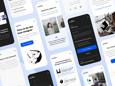 Mobile screens | Dreamer app design flat illustration minimal mobile mobile app mobile design mobile ui ui ux website