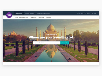 worldcare Travel Insurance Quote Experience animation branding clean design flat minimal photoshop ui ux web website