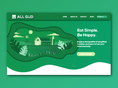 All Gud Things illustration landing page nutrition ux