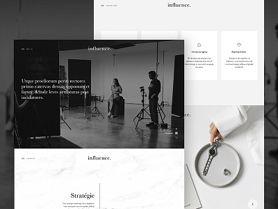 Influence - About us agency black branding influencer interface luxury minimal ui ux website white