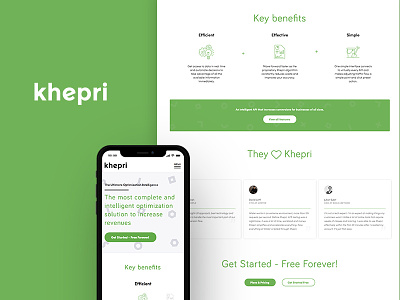 Khepri green icons interface responsive tech technology ui ux website