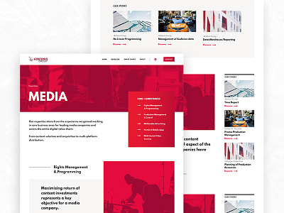Fincons - Media page flat gradient ite mobile red responsive tech ui ux webdesign websit