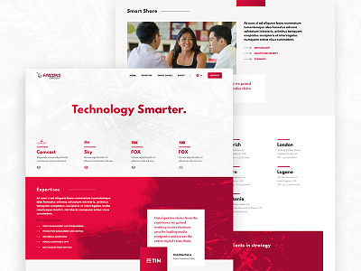 Fincons - Homepage flat gradient ite mobile red responsive tech ui ux webdesign website