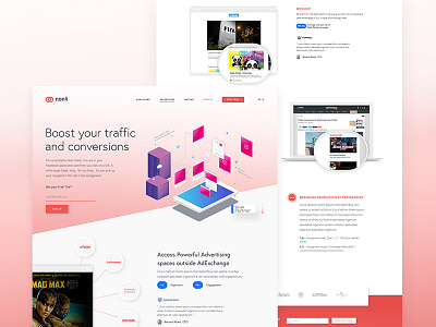 Nonli colorful gradient illustration isometric responsive tech ui ux webdesign website