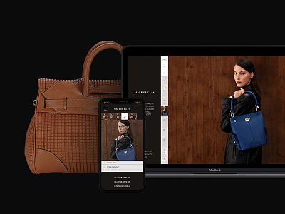 Mac Douglas black fashion handbag luxury responsive website