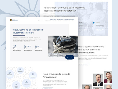 Edmond De Rothschild - About bank blue corporate interface investment ui ux website