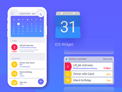 Google Calendar App redesign app calendar ios mobile redesign tasks ui widget