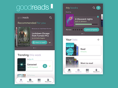 Goodreads app redesign app books goodreads mobile redesign ui ux