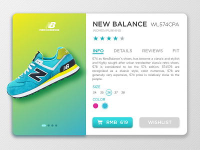 Web card_NewBalance574 574 app green mobile newbalance shoes ui