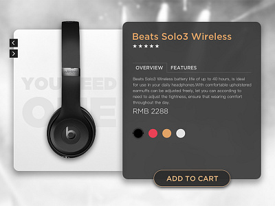 Web Card_Beats Solo3 Wireless beats earphone solo3 ui webcard