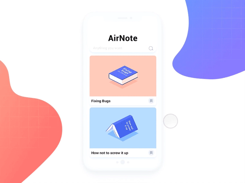 Airnote design animation illustration landing