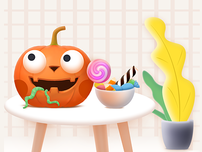 Happy Halloween's day animation halloween illustration interface landing monument page