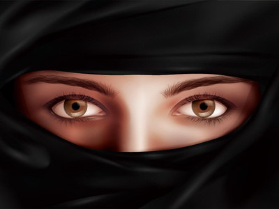 Woman in Niqab culture illustration people religion vector