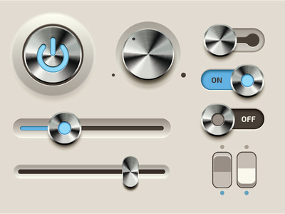 Realistic UI Concept button elements realistic ui vector