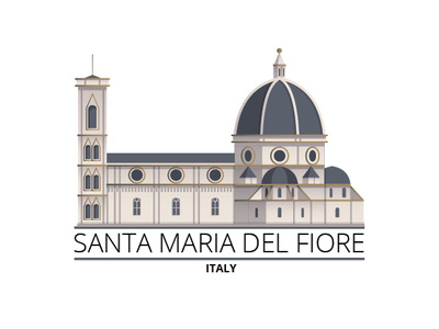 Santa Maria Del Fiore Illustration illustration landmark logo simplify vector
