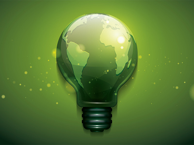 bulb earth, go green illustration bulb design earth environment go green illustration vector