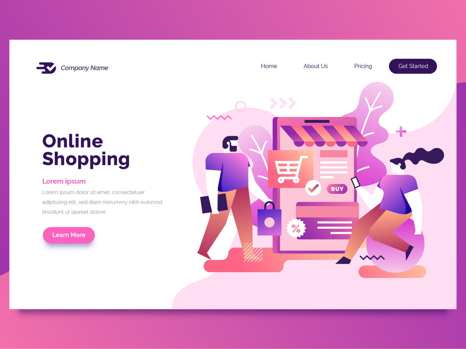 Online Shopping Landing Page Template by khoirul anwar on Dribbble