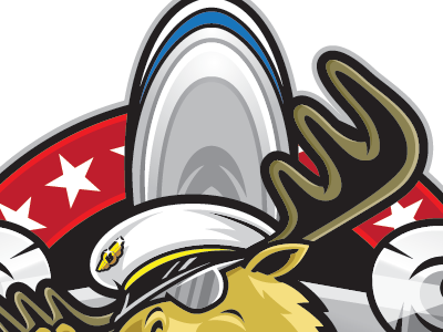 Bubba Moose Bar Logo illustrator moose pilot plane salute