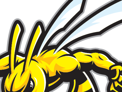 Hornet with Arms Out. aggressive hornet illustration mascot
