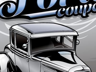 Ford Model A Hot Rod 1930s ford model a coupe custom hot rod illustration silver